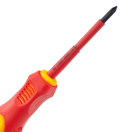 Отвертка диэлектрическая крестовая 1000В VDE PH1*80 мм RAGE by VIRA (397019); УТ-00000361